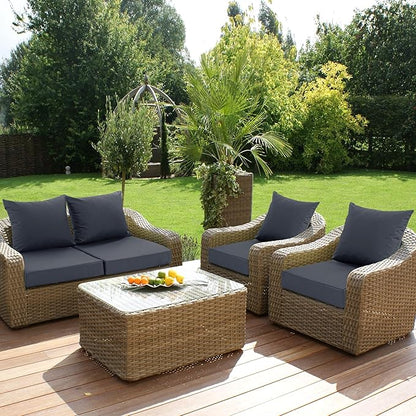Waterproof Outdoor Cushions for Patio Furniture, Fade Resistant Backrest and Deep Seat Cushion Set with Removable Cover, 22 x 22 Inch, Dark Grey, Set of 4