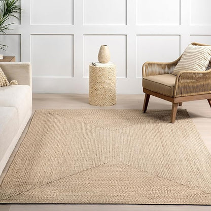nuLOOM 2' x 16' Solid Hand Braided Indoor/Outdoor Area Rug, Pet-Friendly, High Traffic, Weather Resistant, for Patio, Balcony, Bedroom, Living, Dining Room, Wynn Tan