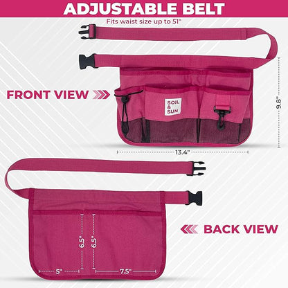 Soil & Sun Garden Tool Belt for Women, Tool Apron, Utility Belt Women, Teacher, Canvas Waist Apron with Pockets,Garden Aprons