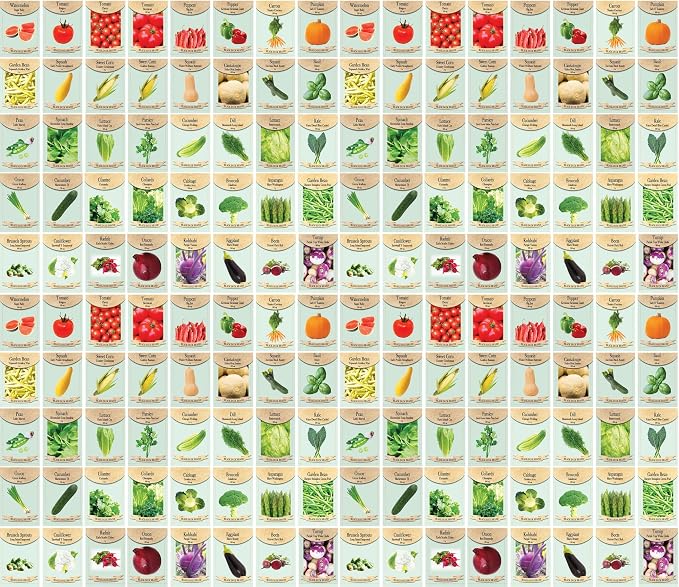 Set of 120 Vegetable and Herb Seeds - Semi Assorted - 100% Non-GMO & Heirloom - Great for Starting a Garden! High Germination Rate!
