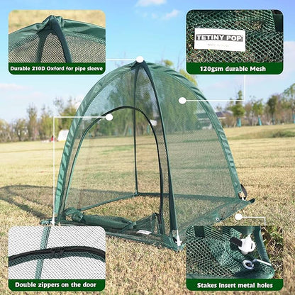 2pcs Quick Set up Pop up Garden Netting 28”x28”x32”Portable Plant Cover Net ,Locusts,Birds,Small Animal Garden Fruit and Flower Cages Portable Carry Bag with 16 Stakes