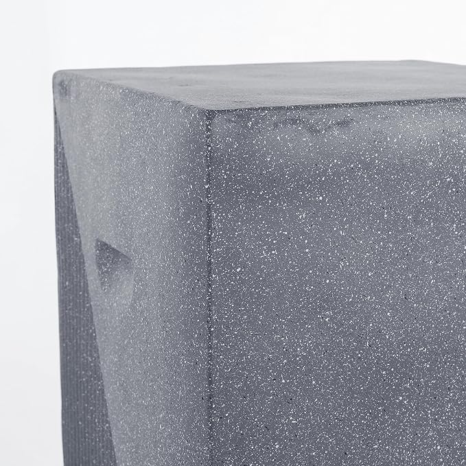 JONATHAN Y TBL1104B Adrian 20.75" Contemporary Minimalist Square Indoor/Outdoor Accent Table Modern, Mid-Century, Art Deco, Contemporary, Patio, Garden, Bathroom, Living Room, Gray Terrazzo Finish