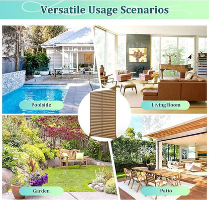 Metal Privacy Screen Outdoor Privacy Screen, Freestanding Fence Panel for Outside, 72''H×47''W, Decorative Screen Panel for Backyard/Patio/Deck