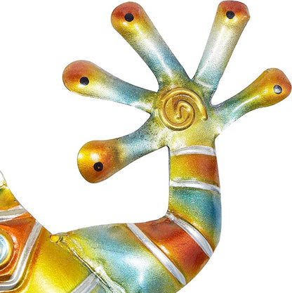 Deco 79 Metal Lizard Home Wall Decor Indoor Outdoor Wall Sculpture, Wall Art 30" x 14" x 2", Multi Colored