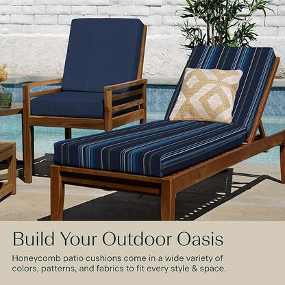 Honeycomb Outdoor Heritage Chaise, 22.5" W x 70" L, Sunbrella Stanton Lagoon Chair Cushion for Patio Furniture