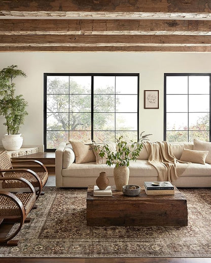 Loloi Magnolia Home by Joanna Gaines Sinclair Collection SIN-01 Rust/Lagoon 5'-0" x 7'-0", .25" Pile Height, Machine Washable, Area Rug