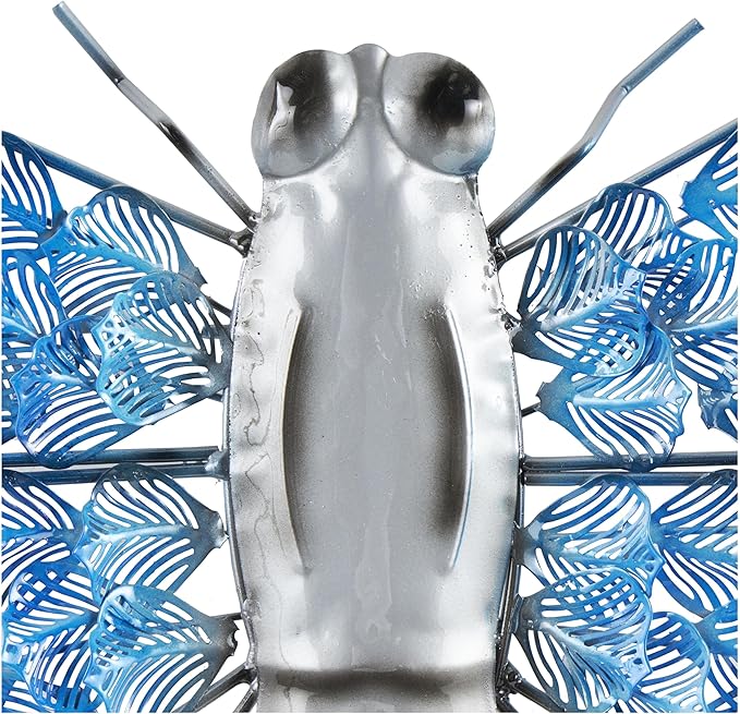 Deco 79 Metal Dragonfly Home Wall Decor Indoor Outdoor Wall Sculpture, Wall Art 25" x 1" x 16", Blue