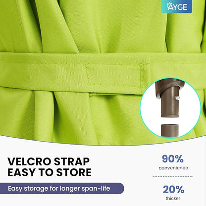 Ayge 6.5x10FT Rectangular Patio Umbrella Outdoor Table Umbrella w/Push Button Tilt & Crank Rectangle Market Umbrella UV Protection for Garden,Deck,Lawn,Yard & Pool,Lime