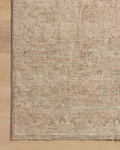 Loloi Magnolia Home by Joanna Gaines Junie Collection JUE-02 Oatmeal/Smoke 9'-6" x 9'-6", .38" Pile Height, Round Area Rug