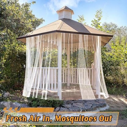 ANPHSIN 2Pcs 13x10ft Ultra fine Mosquito Net for Patio - Mesh Netting Screen for Outdoor Garden Porch Balcony, Protects Skin & Plants from Bugs, Birds, White
