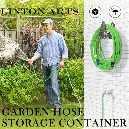 Garden Hose Holder Wall Mount – Heavy Duty Cast Iron Hose Hanger, Hose Holders For Outside Wall Mount, Patio, Yard, or Villa （decorative hose holder）