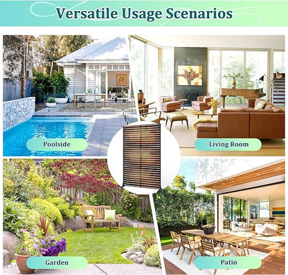 Metal Privacy Screen Outdoor Privacy Screen, Freestanding Fence Panel for Outside, 72''H×47''W, Decorative Screen Panel for Backyard/Patio/Deck