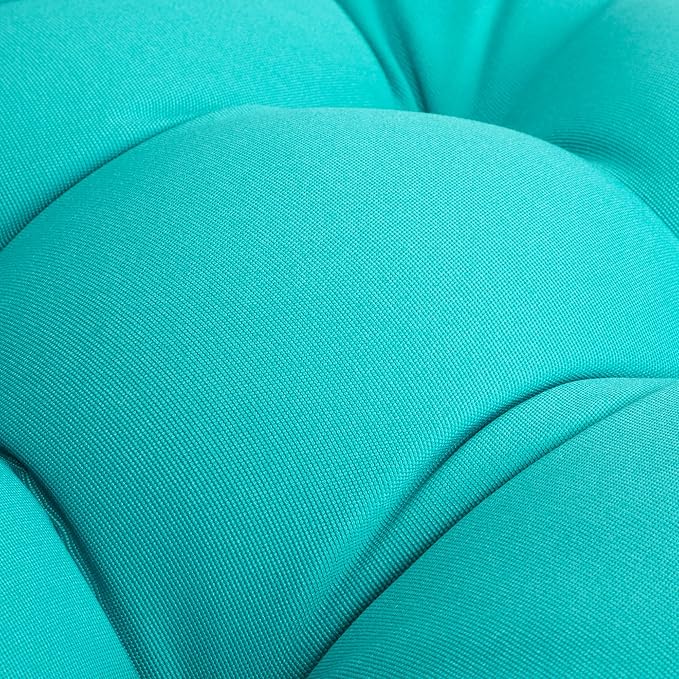 ARTPLAN Outdoor Chair Cushions,Set of 4,19"x19"x4" Patio Seat Pad Cushions with Ties,Wicker Tufed Outdoor Cushions for Patio Furniture,Lake Blue