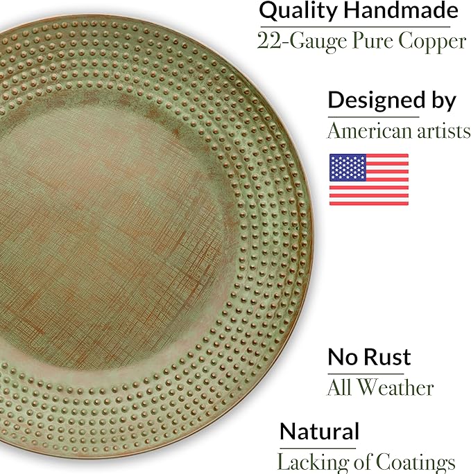 Good Directions Hanging Blue Verde Copper Bird Bath for Outside Backyard, Outdoor, Patio, Garden, Birdbath Feeder Gift for Bird Lovers Watchers, Large 18" Blue Verde Copper