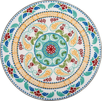 Quality Outdoor Living 29-KY02BL Accent Side Table - Small, Colorful Mosaic Design, Rust-Resistant Steel Frame, Blue