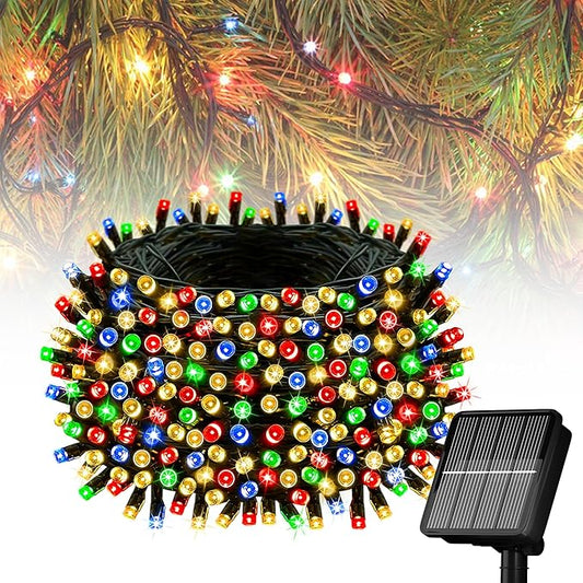 Solar String Lights for Outside, 39Ft 100 LED Solar String Lights Outdoor with 8 Modes，Solar Lights for Outside Waterproof for Yard, Fence,Balcony, Party,Christmas Tree Decorations (Multicolor)