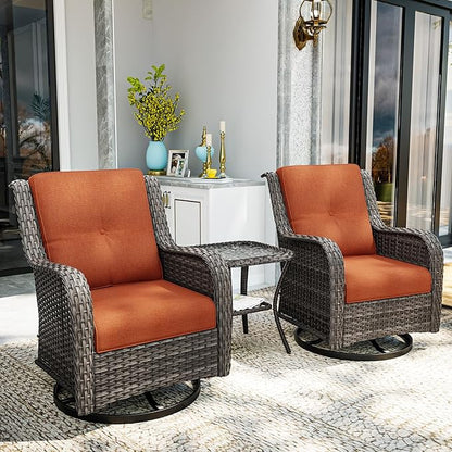 Outdoor Chair Cushions Set for Patio Furniture, 22x25/22x24 Inch, Waterproof & Fade Resistant Patio Chair Cushions, Thick Patio Furniture Cushion for Chair, Sofa, and Couch (Orange, 1 Set)