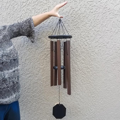 Lambright Chimes Ocean Breeze Small 36" Tall Bronze Personalized Wind Chime, Custom Windchimes for Memorial, Sympathy, Loss, Anniversary for Wife, Friend, Mother, Grandmother, Pet - Made in America