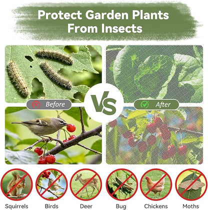 Garden Mesh Netting, 10 * 30 FT Ultra Fine Plant Netting Covers Pest Barrier Row Cover Net for Raised Beds Tree Protect Greenhouse Fruit Vegetable Flowers from Birds Bugs