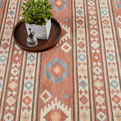 Dash & Albert Canyon Natural Machine Washable Rug, 5 X 8 Feet, Natural Geometric Pattern - Premium Luxury Hotel Quality Soft Breathable Hypoallergenic Machine Washable Easy Care All Season