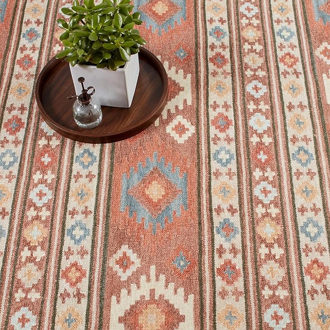 Dash & Albert Canyon Natural Machine Washable Rug, 6 X 9 Feet, Natural Geometric Pattern - Premium Luxury Hotel Quality Soft Breathable Hypoallergenic Machine Washable Easy Care All Season