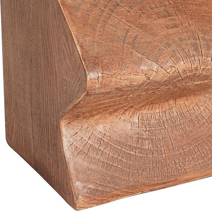 Christopher Knight Home Loire MGO Outdoor Side Table Set of 2, Concrete Indoor/Outdoor Nesting Coffee Table, Multi-Purpose Patio End Table, No Assembly, Faux Wood Natural Color