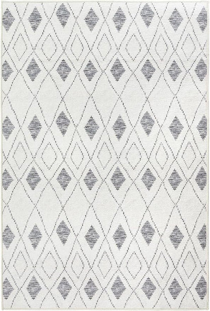 Dash & Albert Chandler Ivory Machine Washable Rug, 2 X 3 Feet, Ivory Geometric Pattern