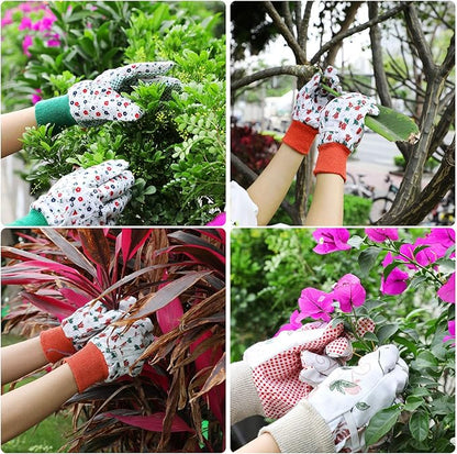 Geiserailie 4 Pairs Garden Gloves for Women Floral Gardening Work Gloves Soft Breathable Yard Cleaning, Fishing, Gardening, Weeding, Planting, Watering