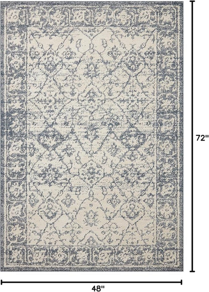 Loloi Magnolia Home by Joanna Gaines Gigi Collection GIG-02 Ivory/Blue 4'-0" x 6'-0" Accent Rug