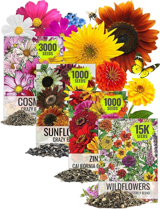 Seed Needs Butterfly Garden Bulk Seed Variety Collection 4 Large Bulk Packs