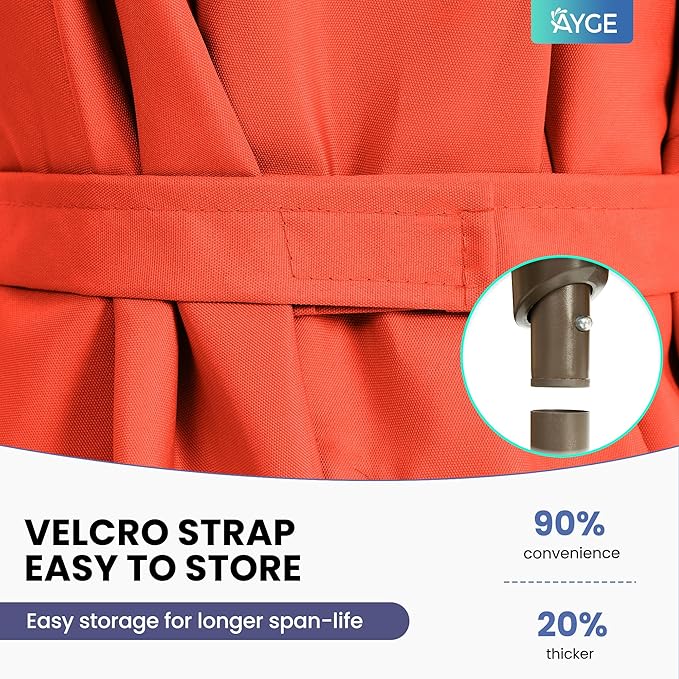 Ayge 8x10FT Large Rectangular Patio Umbrella Outdoor Table Umbrella w/Crank Rectangle Market Umbrella UV Protection for Garden, Deck,Lawn,Yard & Pool,Orange