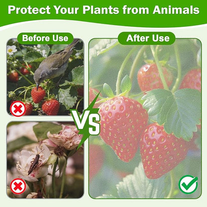 2 Pack Garden Vertical Planter Pot Insect Bird Netting,39.4" x 20" Stackable 5 Tier Strawberry Planter Pot Garden Mesh Plant Cover with Zipper for Outdoor Strawberry Herb Flower Protection