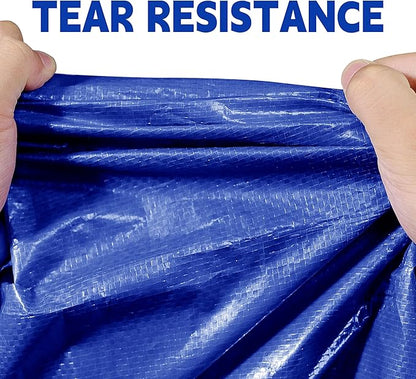 Tarp 15x15 ft 100% Waterproof Uv Resistant High Durability Multipurpose 5mil Blue Tarp for Covering Courtyards, Cars, Camping, Gardens, Pet Nests -by MVPNET