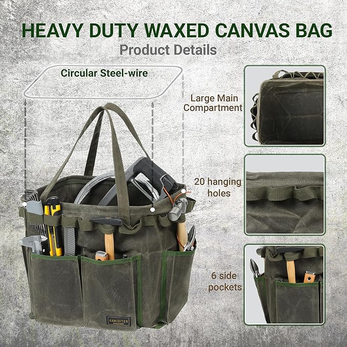 Space-saving Rectangular Car Trunk Organizer - Self-Standing Portable Organizer Collapsible Down to 3 Inches, 14" x 13" x 10" | ArmyGreen