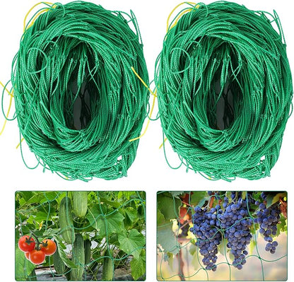 Kikhope Trellis Netting for Climbing Plants, 2 Pack 5.9 ft x 16.4 ft Heavy Duty Garden Trellis Netting for Cucumber, Vine, Tomato, Plants Trellis Net for Climbing Vine Plants Fruits & Vegetables