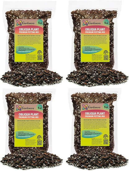 GARDENERA Trusted Monstera Obliqua Soil Mix - Strong and Healthy Plants by Gardenera - 20 Quart (4 Bags of 5 Quart)