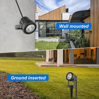Solar Spot Lights Outdoor, Landscape Spotlights IP65 Waterproof 9.8ft Cable, Dusk to Dawn Solar Uplights for Trees Garden Yard Driveway Porch Walkway Pool (6-in-1, 6000K Cool White)