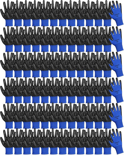 Maxcheck 54 Pairs PU Coated Gloves Bulk, Reusable Rubber Safety Gloves for Men Women Work Warehouse, Mechanic, Woodworking