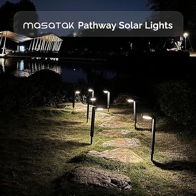 Cool White Solar Pathway Lights 2 Pack - Ultra Bright Waterproof Outdoor Solar Lights for Yard, Walkway & Driveway - LED Landscape Path Lights - Energy Saving Solar Powered Lights