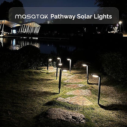 Cool White Solar Pathway Lights 2 Pack - Ultra Bright Waterproof Outdoor Solar Lights for Yard, Walkway & Driveway - LED Landscape Path Lights - Energy Saving Solar Powered Lights