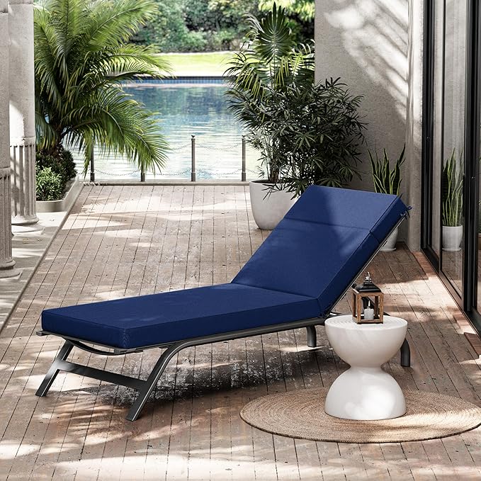 Chaise Lounge Cushions Outdoor, 80" L X 26" W X 4" D Lounge Chair Cushions for Outdoor Furniture, High-Density Foam Outdoor Chaise Cushion-Waterproof Fade-Resistant ThickPatio lounge chair cushion