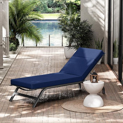 Chaise Lounge Cushions Outdoor, 80" L X 26" W X 4" D Lounge Chair Cushions for Outdoor Furniture, High-Density Foam Outdoor Chaise Cushion-Waterproof Fade-Resistant ThickPatio lounge chair cushion