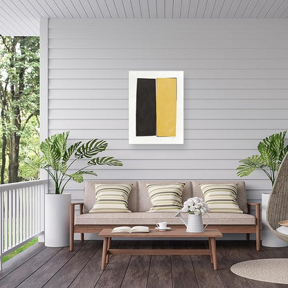 Trademark Fine Art Outdoor Canvas Art - Mike Schick 'Monolithic I Neutral' Wall Art for Outdoor Spaces, Patios, or Gardens