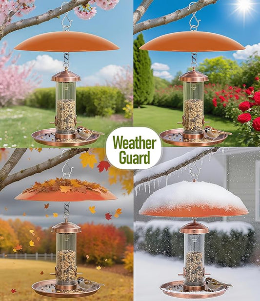 13" Hummingbird Feeder Shade Cover,Bird Feeder Dome Rain Guard,Smart Bird Feeders Umbrella,Weather Guard for Shepherd's Hook Outdoors (Terracotta), 2 Pack