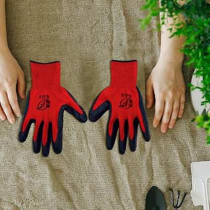 100 Pack Gardening Gloves Bulk for Men Women, Breathable Nitrile Rubber Coated Garden Gloves Dipped Gripping Work Gloves for Construction, Gardening