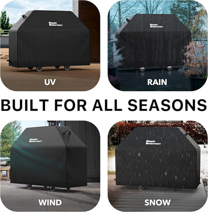 Simple Houseware 72 in. Heavy-Duty BBQ Gas Grill Cover, 600D Polyester Waterproof, Weather-Resistant
