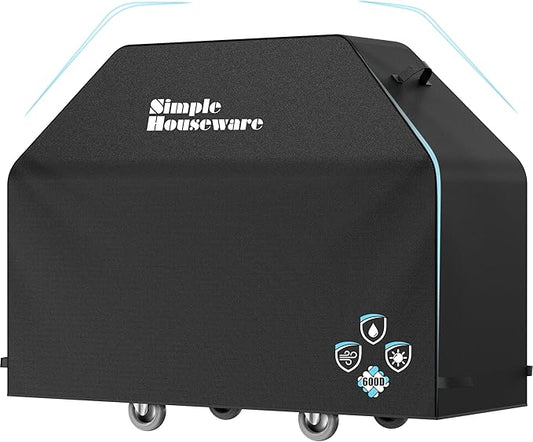 Simple Houseware 72 in. Heavy-Duty BBQ Gas Grill Cover, 600D Polyester Waterproof, Weather-Resistant