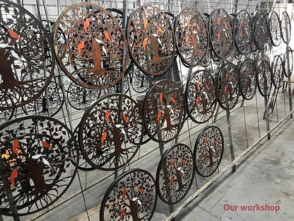 CHINDEUISYUT 23 Inches Tree of Life Wall Art Metal, Large Metal Tree of Life Wall Decor Wall Hanging for Living Room Bedroom Garden Porch Patio Office Home Decor, 23in x 23in x 0.88 in