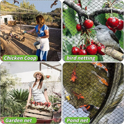 Garden Mesh Netting 28x30 FT - Heavy Duty Bird Net, Mesh Pest Barrier Reusable Ultra Fine Deer Fence Netting Crops Row Cover Raised Bed Protect Fruits Flower Vegetables from Bird Deer Squirrel
