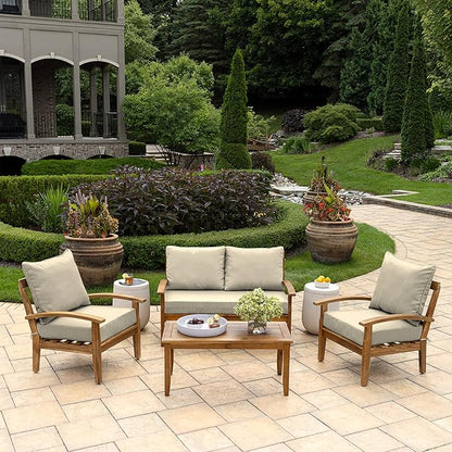Arden Outdoor Loveseat Cushion Set, 48 x 24, Water Repellent, Fade Resistant, Cushion Set for Couch, Bench, and Swing, Tan Leala